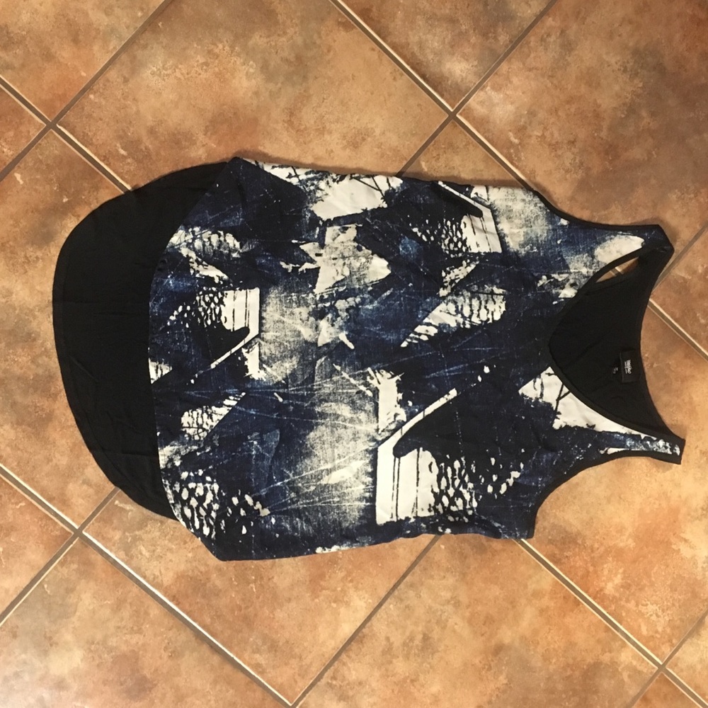 Mossimo Blue, Black, White Tank
